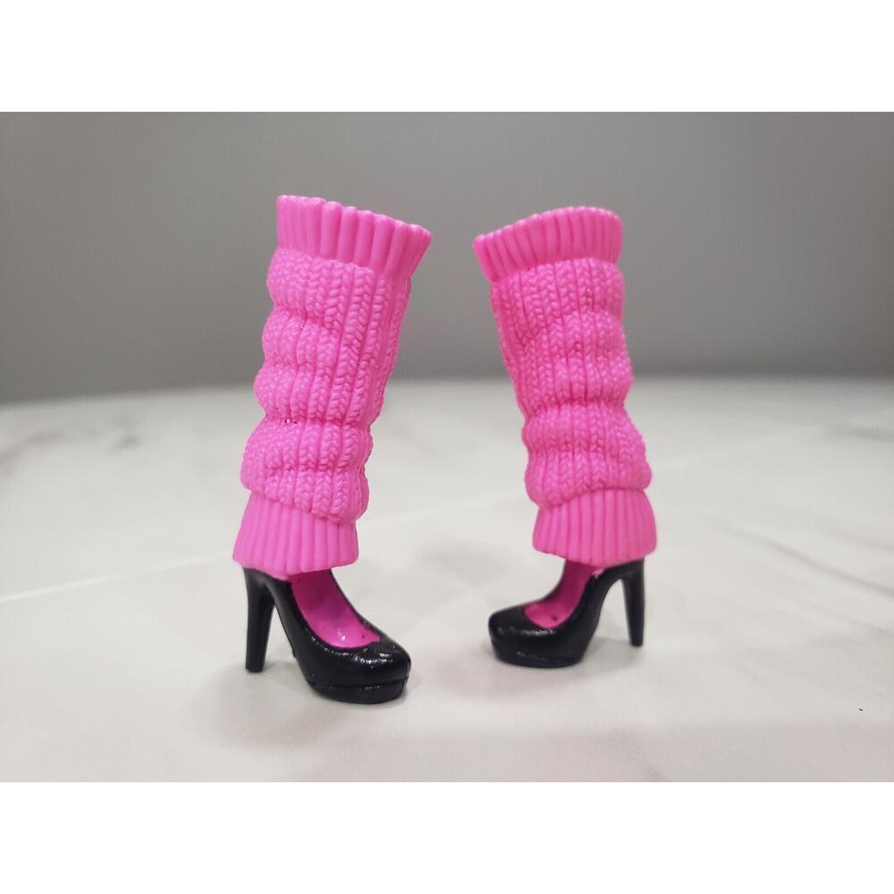 Mattel Barbie Extra #8 Doll - Replacement Shoes Pink Leg Warmer Black Heel 80s